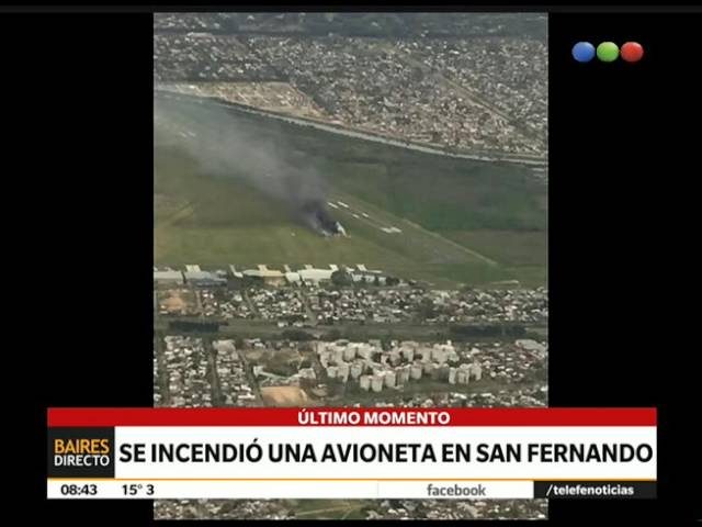 Video captura instante preciso en que aeronave se incendia cerca del aeropuerto en San Fernando