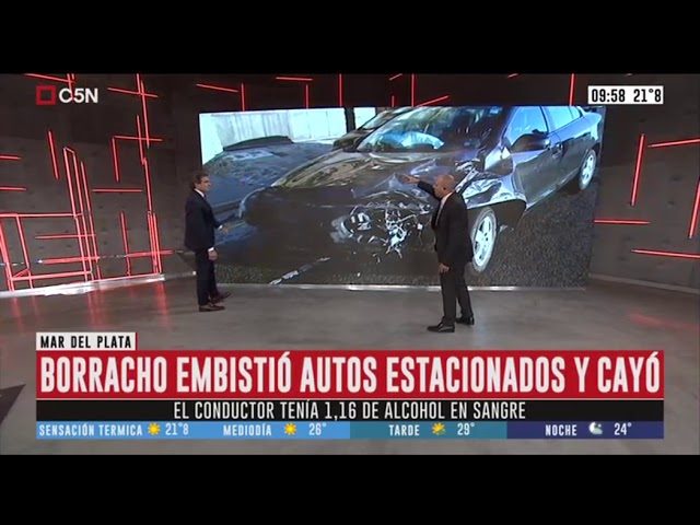 Conducía bajo los efectos del alcohol, chocó autos estacionados en Mar del Plata y dejó sus datos antes de irse