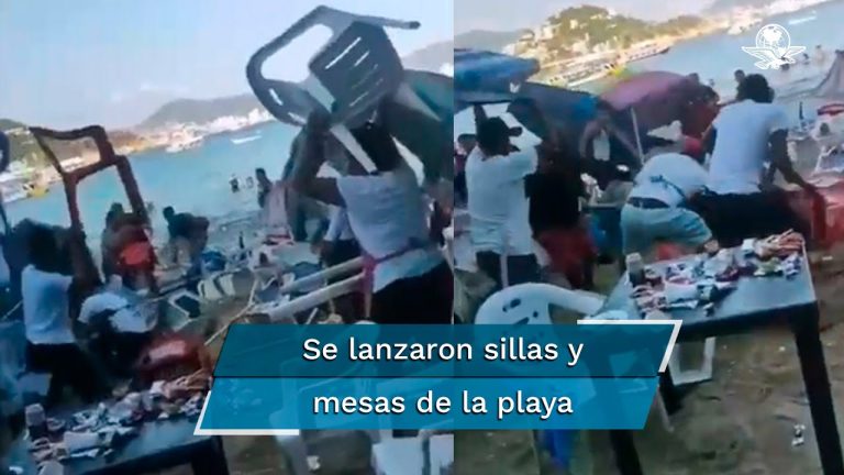 Conflicto entre vendedores ambulantes desata pelea en la playa frente a turistas