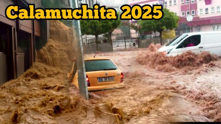 Tormenta severa en Santa Rosa de Calamuchita: calles anegadas y vehículos afectados