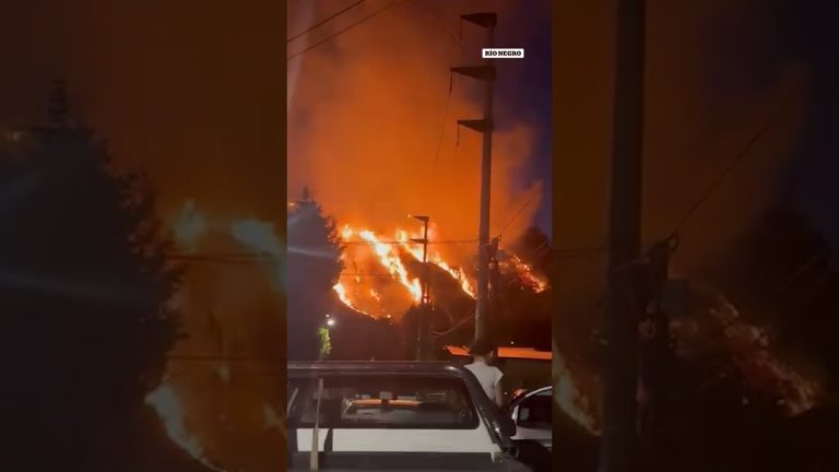 Fuego en el bosque cerca de Bariloche pone en peligro casas y áreas urbanas