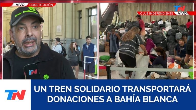 El viaje emocional del tren solidario hacia Bahía Blanca con donaciones y tres paradas adicionales para recaudar más ayuda