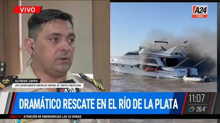 Evacuación urgente de un tripulante de barco en el Río de la Plata por vía aérea debido a una descompensación