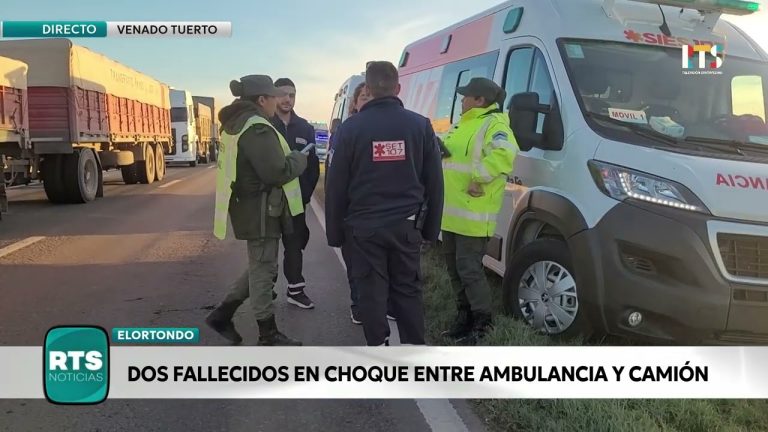 Accidente en la ruta 33: colisión entre una ambulancia y un camión deja dos víctimas fatales