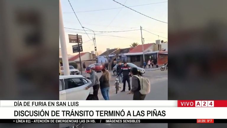 Conflicto vial en san luis: enfrentamiento físico entre una pareja y ciclistas tras discusión de tráfico