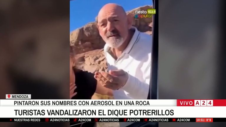 Mendoza persigue a turistas que vandalizaron una roca con pintura en aerosol y la sanción económica que enfrentarán