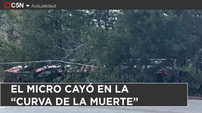 Accidente de micro en la entrada al Cerro Catedral en Bariloche: el chofer perdió el conocimiento