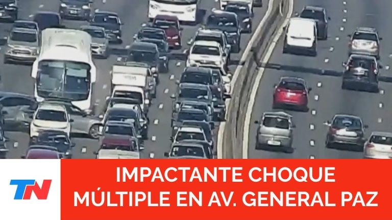 Impactante accidente en la General Paz: un colectivo colisiona con nueve vehículos detenidos en el tráfico