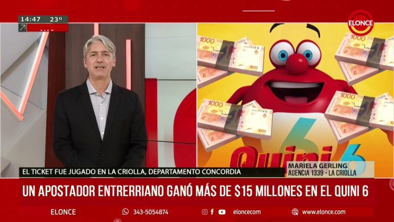 Apostador de El Bolsón se lleva premio millonario de $2.372 millones en el Quini 6