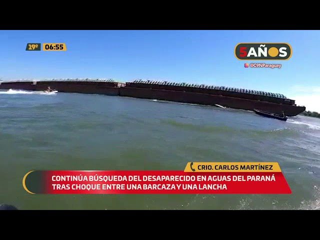 Policía desaparecido en el río Paraná tras el hundimiento de su lancha por colisión