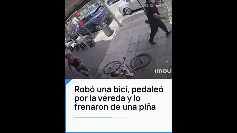 Acci&oacute;n ciudadana en Lan&uacute;s: comerciante detiene a ladr&oacute;n de bicicleta con un golpe