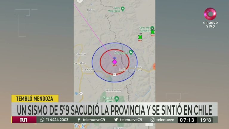 Terremoto de magnitud 5 golpea la provincia de Mendoza.