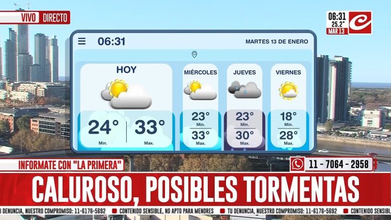 Alerta por altas temperaturas en Buenos Aires y pron&oacute;stico de tormentas: el clima para hoy