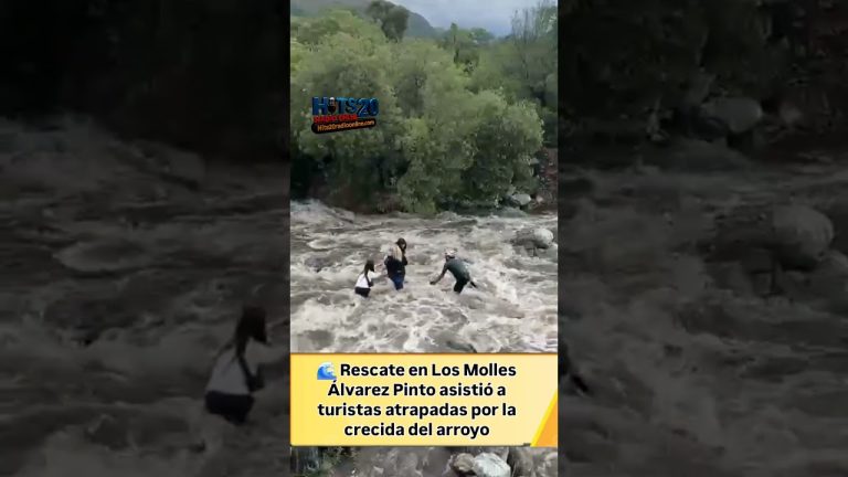 ministro de san luis rescata a turistas atrapadas en arroyo desbordado