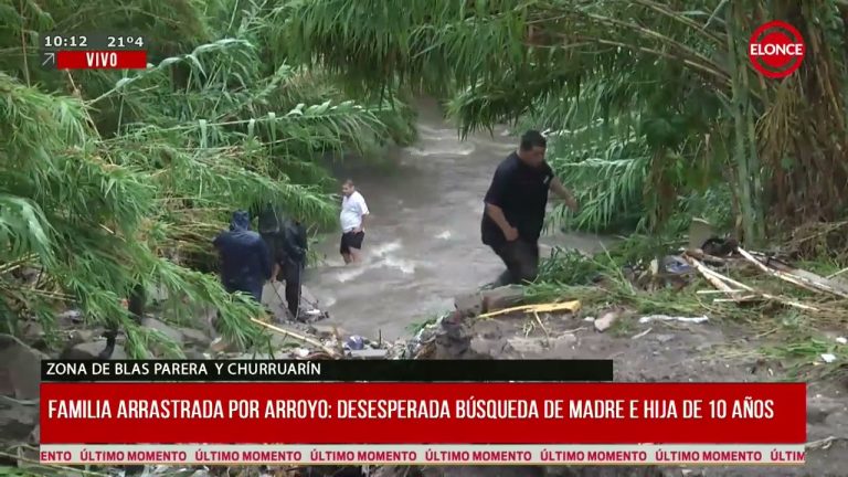 Madre e hija desaparecidas tras ser arrastradas por un arroyo en Paraná durante un temporal.