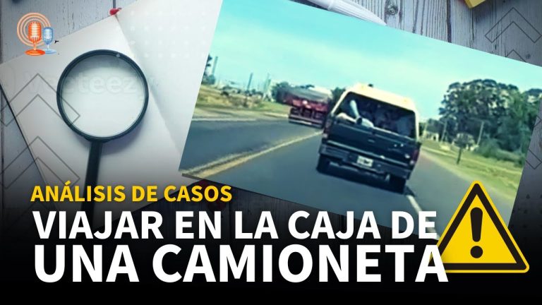 Viaj&oacute; en la caja de una camioneta acostado sobre chapas: riesgo y descuido en la carretera