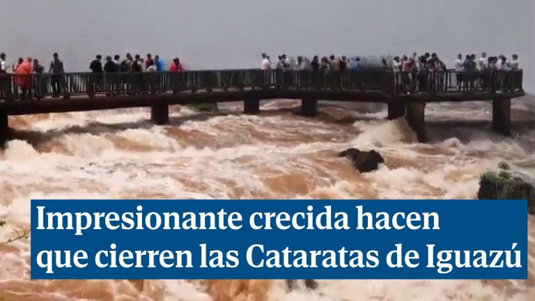 Cierran acceso a popular atracción turística debido al aumento del caudal del río Iguazú