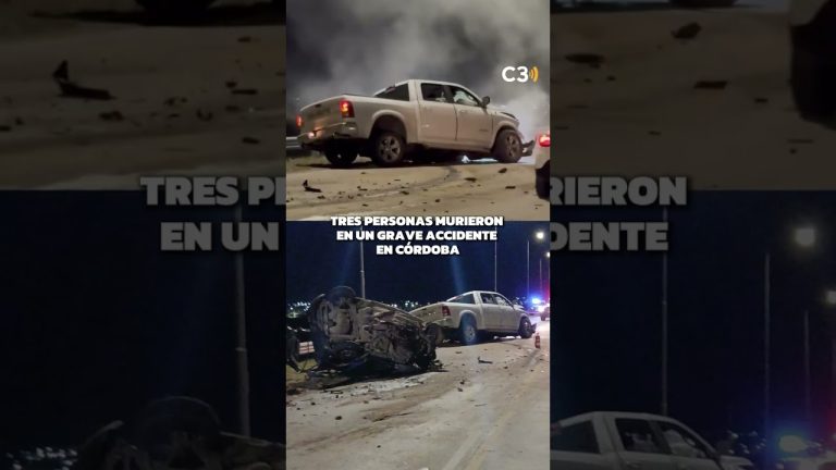 Tres fallecidos en colisión frontal entre camioneta y automóvil en Alta Gracia