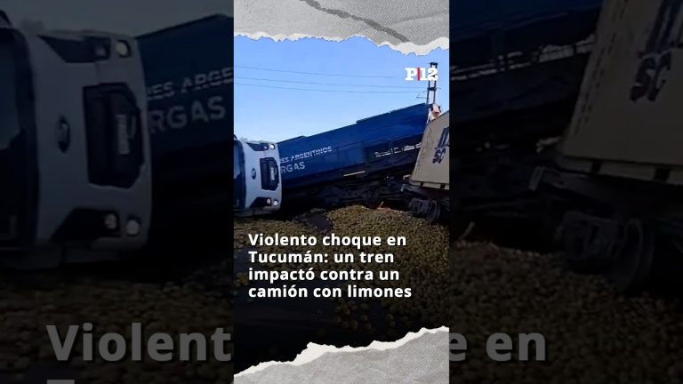 Accidente en Tucumán: tren de carga impacta contra camión de limones mal posicionado en la vía