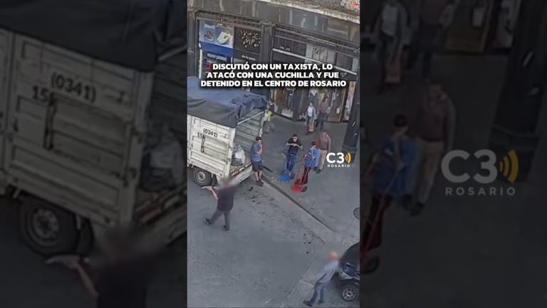 agresión a taxista con cuchillo en rosario queda grabada por cámaras de seguridad