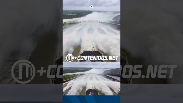 Apertura de compuertas en la represa para mitigar el incremento del caudal del río Paraná